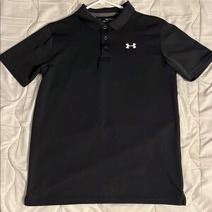 Under Armour Youth Black Polo Shirt Athletic Performance
